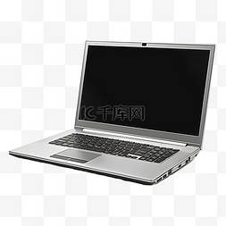 打开的银色图片_孤立的银色笔记本电脑