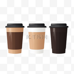 简约风格的纸咖啡杯插图
