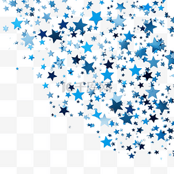 发光星星装饰图片_蓝色星星五彩纸屑蓝色星星闪闪发