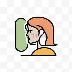 女人脸的图标插图和上面的文本框