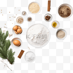 春笋食谱图片_平躺的圣诞烘焙和在白色大理石表