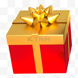红色礼品盒丝带图片_节日礼物盒3d渲染红色