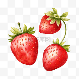 一半的草莓图片_水彩草莓水果剪贴画