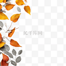 灰色桌子上的橙色秋叶