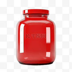 红色的罐子图片_红色罐子3d元素插画