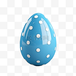 圆点彩蛋图片_带有白色圆点的蓝色复活节彩蛋