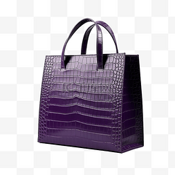 紫色鳄鱼纹购物袋