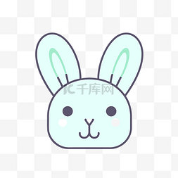 带有可爱耳朵和小眼睛的兔子头图