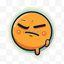 橙色的愤怒表情符号图标 向量
