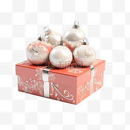 圣诞节复古礼盒图片_圣诞假期节日小玩意和珊瑚复古礼