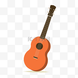 古典乐器插画图片_木吉他橙色乐器