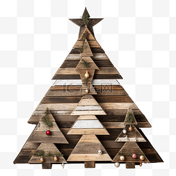 玩具diy图片_用木板DIY圣诞树作为户外家居装饰
