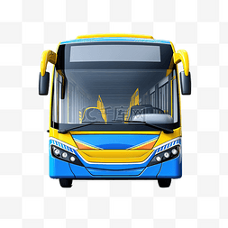 座位席位图片_3D渲染泰国城市巴士蓝色白色黄色