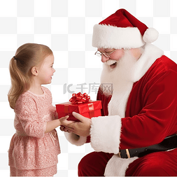 对话捐给图片_圣诞老人在圣诞树上给女婴送礼物