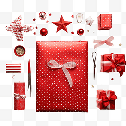 装礼物的盒子图片_带包装纸的圣诞准备概念