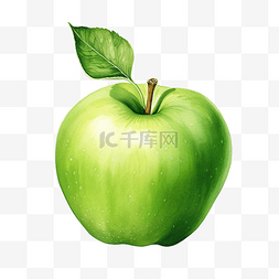 青蘋果图片_水彩青蘋果