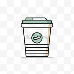 绿色的咖啡杯图片_咖啡杯与绿色杯子图标 向量