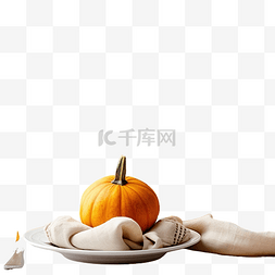 宴會图片_秋季餐桌布置，配有南瓜感恩节晚