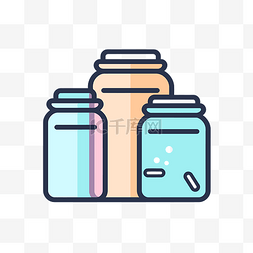 个罐子图片_白色背景中的三个不同大小的罐子