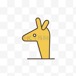 黄色头和白色背景的长颈鹿 向量