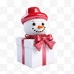 圣诞礼物盒雪人