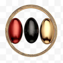 红金银和黑色椭圆形复活节彩蛋框