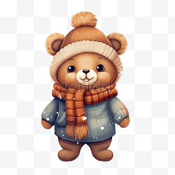 穿衣服的小熊图片_可爱的熊冬季动物