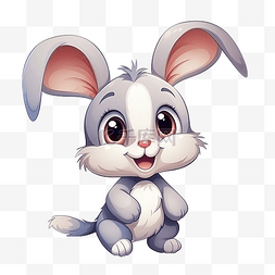 活的兔子图片_可爱的兔子笑脸角色