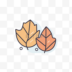 秋天的叶子轮廓图标 向量