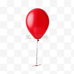 求生绳索图片_红色氦气球，带绳索隔离背景
