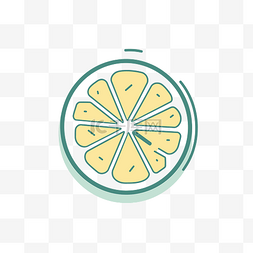 柠檬片高清图片_程式化平面风格的分层柠檬片图标