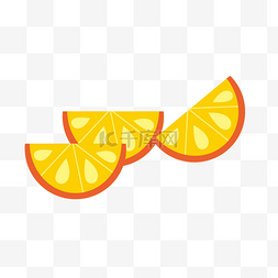 柠檬片水果图片_柠檬黄色三片水果