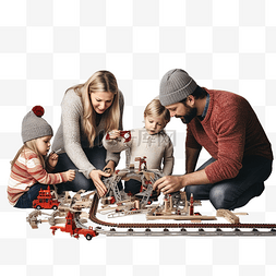 地面游戏图片_圣诞节前夕，一家人正在家里一起