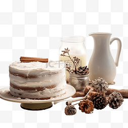 白咖啡杯子图片_聖誕蛋糕