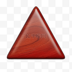 红色卡通三角木按钮