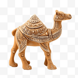白色背景中的骆驼粘土东方纪念品