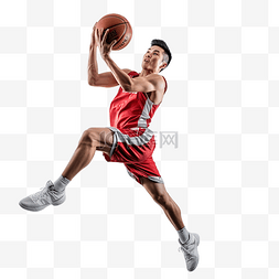 大满贯图片_亚洲篮球运动员用剪切路径扣篮跳