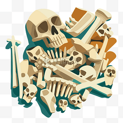 人骨骨头图片_一堆骨头 向量