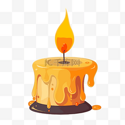 蜡烛剪贴画 蜡烛与热液体滴下其
