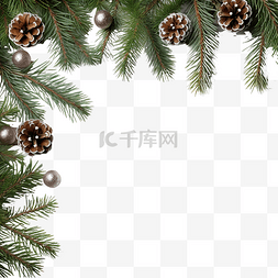 白色木板上装饰的圣诞枞树