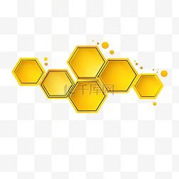 蜂蜜模板图片_黄色六边形横幅模板