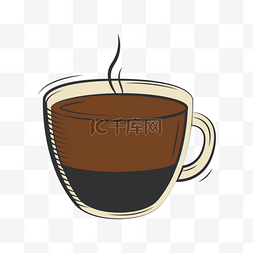 茶线描插画图片_咖啡热饮冬季饮料