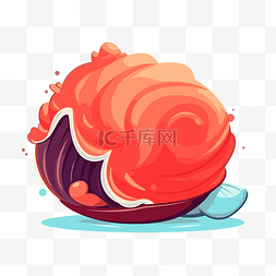 蛤蜊剪贴画 卡通 卡通蜗牛在壳里 