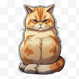 一只被冒犯的猫仰面坐着的贴纸
