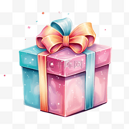 可爱装饰丝带图片_可爱的生日礼物礼物盒插画