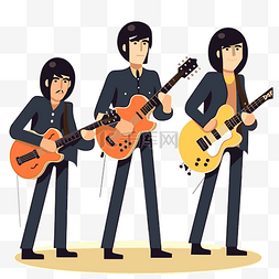 披头士乐队剪贴画 卡通披头士乐