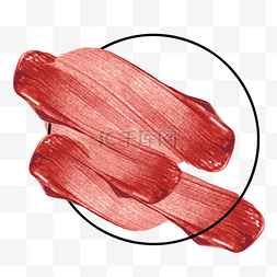 圆形笔触边图片_画笔描边红色圆形边框