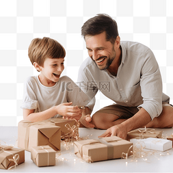 包装设计图片_零浪费圣诞概念父子包装礼物