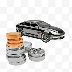 汽车贷款图片_3d 插图信贷和贷款集中的汽车贷款