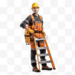 穿着工作服的男建筑工或专业修理